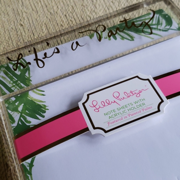 New Lilly Pulitzer Pen & Acrylic Note Pad Bundle - Picture 6 of 8